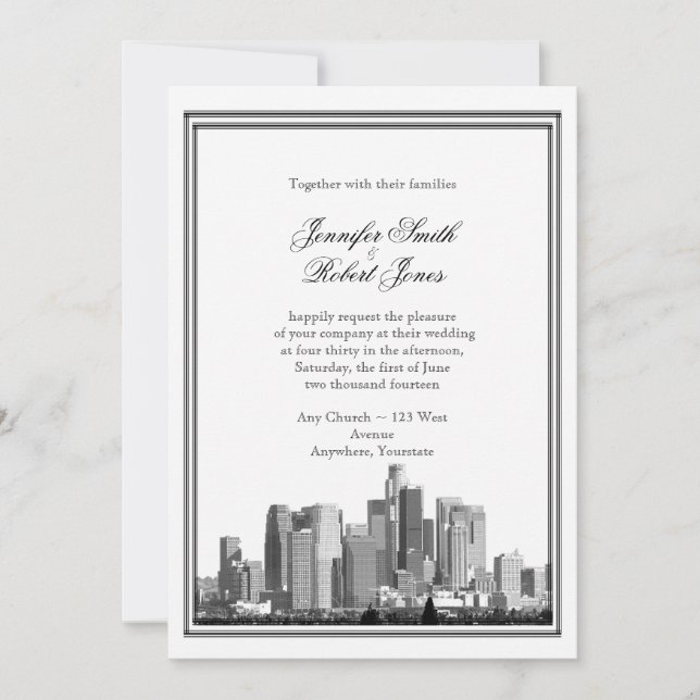 Invitación de la boda del destino de Houston (Anverso)