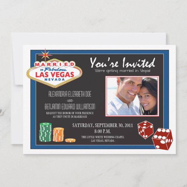 Invitación de la boda del destino de Las Vegas (Anverso)