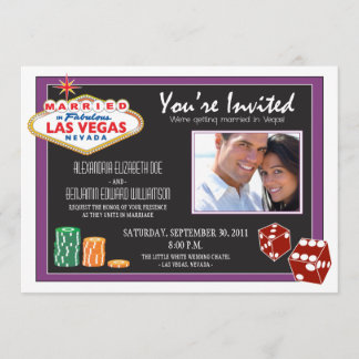 Invitación de la boda del destino de Las Vegas