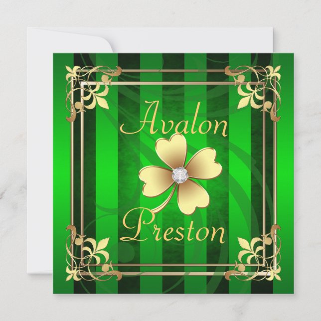 Invitación de la boda del día de St Patrick (Anverso)