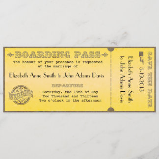 Invitación de la boda del documento de embarque