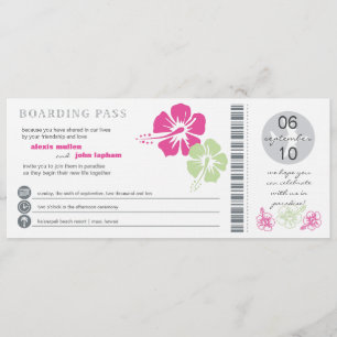 Invitación de la boda del documento de embarque