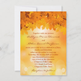 Invitación de la boda del esplendor del otoño de