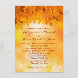 Invitación de la boda del esplendor del otoño de