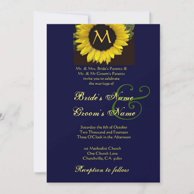 Invitación de la boda del GIRASOL (Anverso)