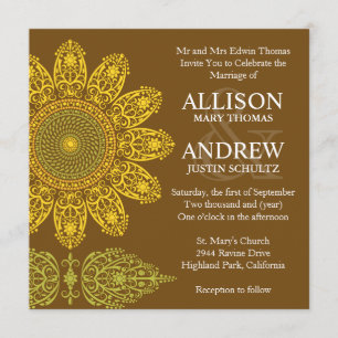 Invitación de la boda del girasol