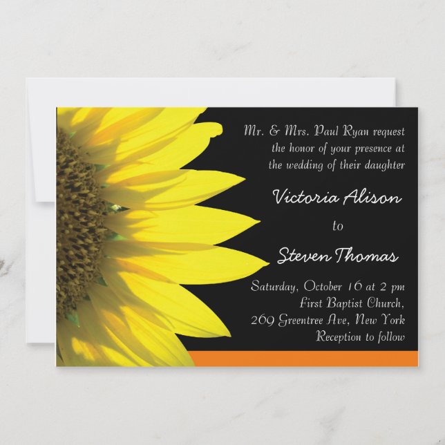 Invitación de la boda del girasol (Anverso)