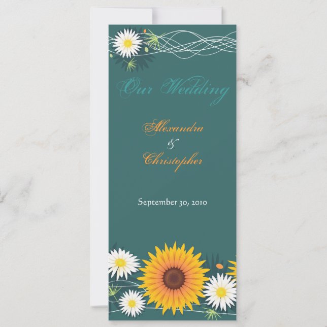 Invitación de la boda del girasol y de la (Anverso)