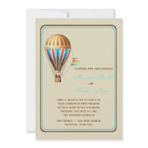 Invitación de la boda del globo del aire caliente