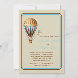 Invitación de la boda del globo del aire caliente