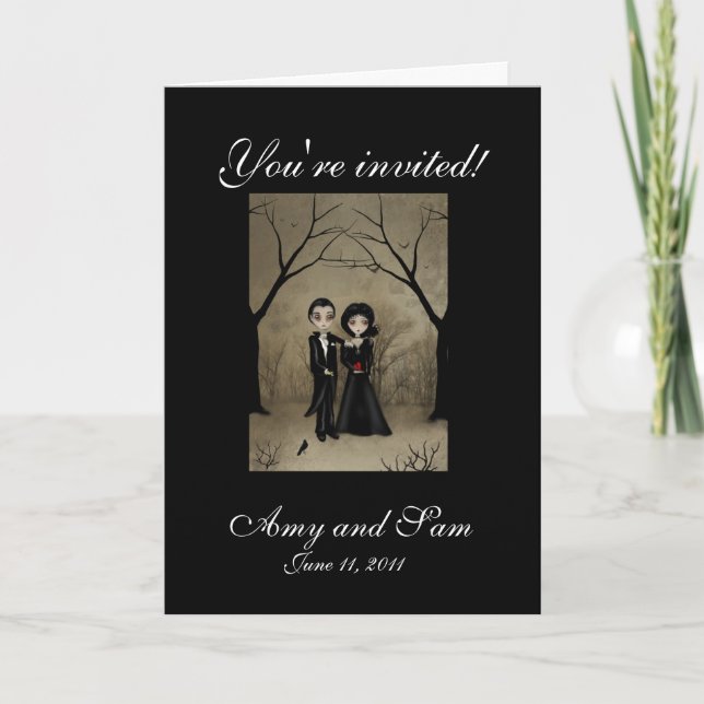 Invitación de la boda del gótico (Anverso)