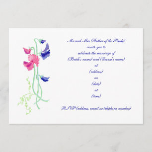 Invitación de la boda del guisante de olor