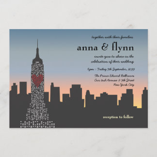 Invitación de la boda del horizonte de la puesta