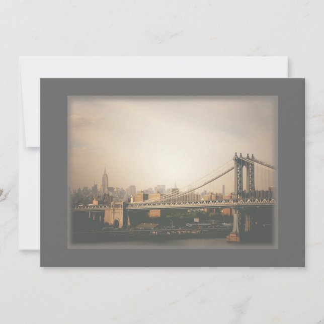 Invitación de la boda del horizonte de New York (Anverso)