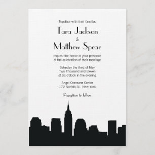 Invitación de la boda del horizonte de NYC