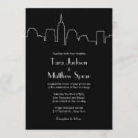 Invitación de la boda del horizonte de NYC