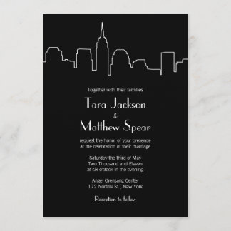 Invitación de la boda del horizonte de NYC