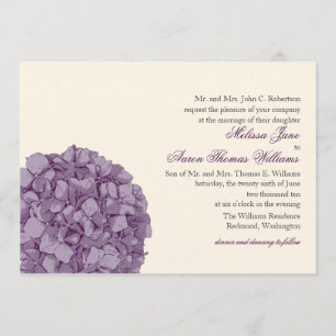 Invitación de la boda del Hydrangea