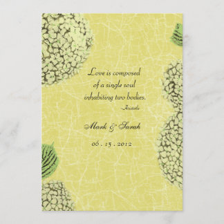 Invitación de la boda del Hydrangea del crujido