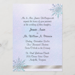 Invitación de la boda del invierno