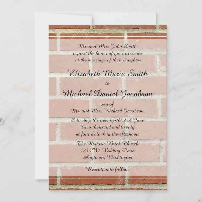 Invitación de la boda del ladrillo (Anverso)