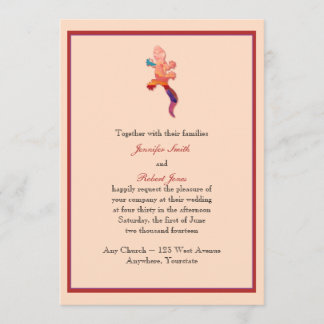 Invitación de la boda del lagarto de la puesta del