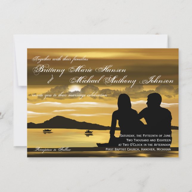 Invitación de la boda del lago mountain de la (Anverso)