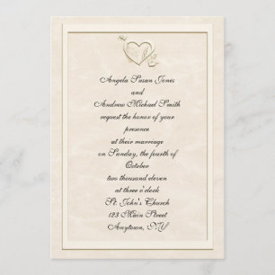 Invitación de la boda del marco del corazón de la