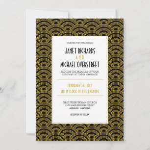 Invitación de la boda del modelo del art déco