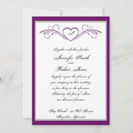 Invitación de la boda del monograma de la voluta