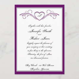 Invitación de la boda del monograma de la voluta