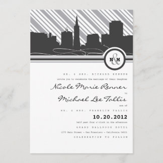Invitación de la boda del monograma de San