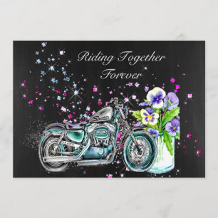 Invitación de la boda del motorista con la