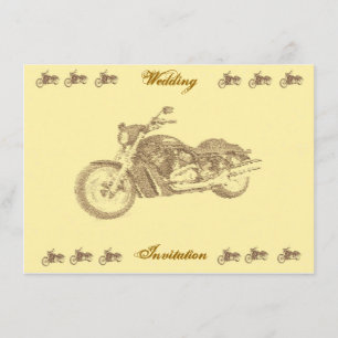 Invitación de la boda del motorista del vintage
