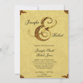 Invitación de la boda del oro del tacto del Midas