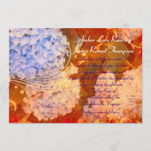 Invitación de la boda del otoño del Hydrangea