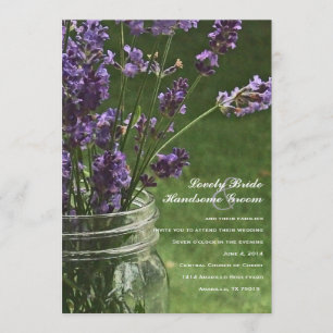 Invitación de la boda del país de la lavanda del