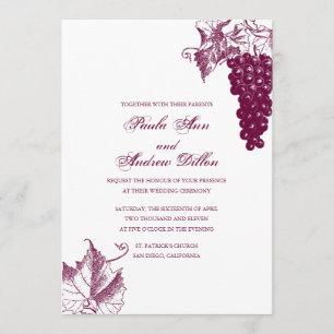 Invitación de la boda del país vinícola