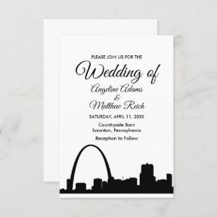 Invitación de la boda del paisaje urbano del