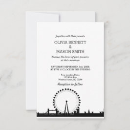 Invitación de la boda del paisaje urbano del