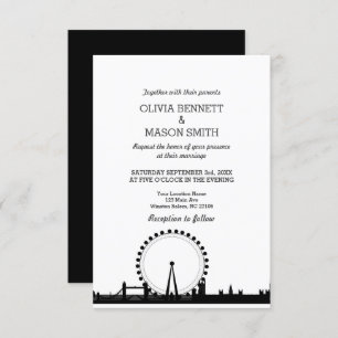 Invitación de la boda del paisaje urbano del