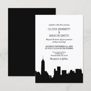 Invitación de la boda del paisaje urbano del