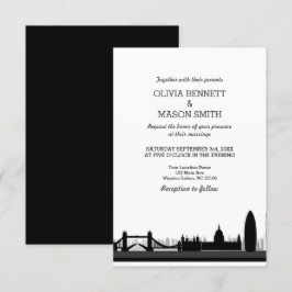 Invitación de la boda del paisaje urbano del