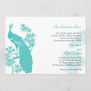 Invitación de la boda del pavo real