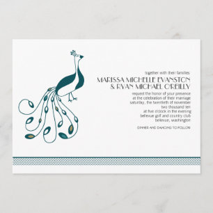 Invitación de la boda del pavo real