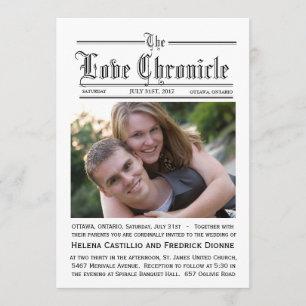 Invitación de la boda del periódico