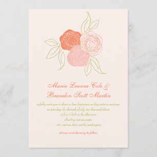 Invitación de la boda del ramo del ranúnculo