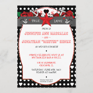 Invitación de la boda del Rockabilly del tatuaje