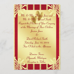 Invitación de la boda del rojo y del el día de San