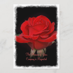 Invitación de la boda del rosa rojo